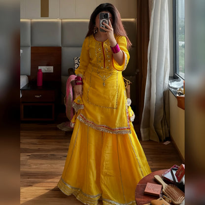 Radiant Yellow Premium Sharara Suit Set