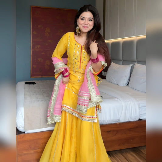 Radiant Yellow Premium Sharara Suit Set
