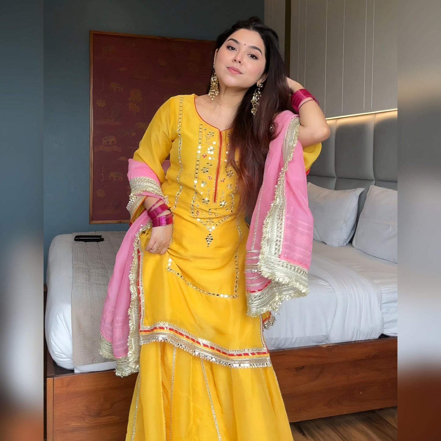 Radiant Yellow Premium Sharara Suit Set