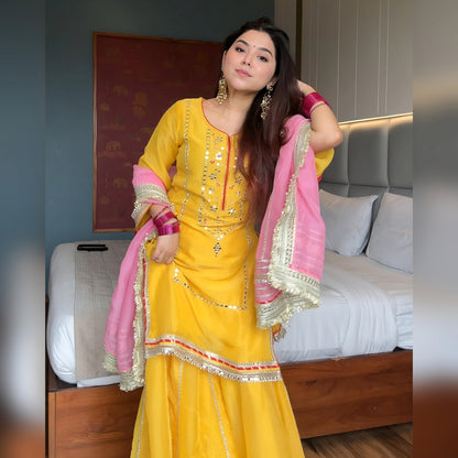 Radiant Yellow Premium Sharara Suit Set