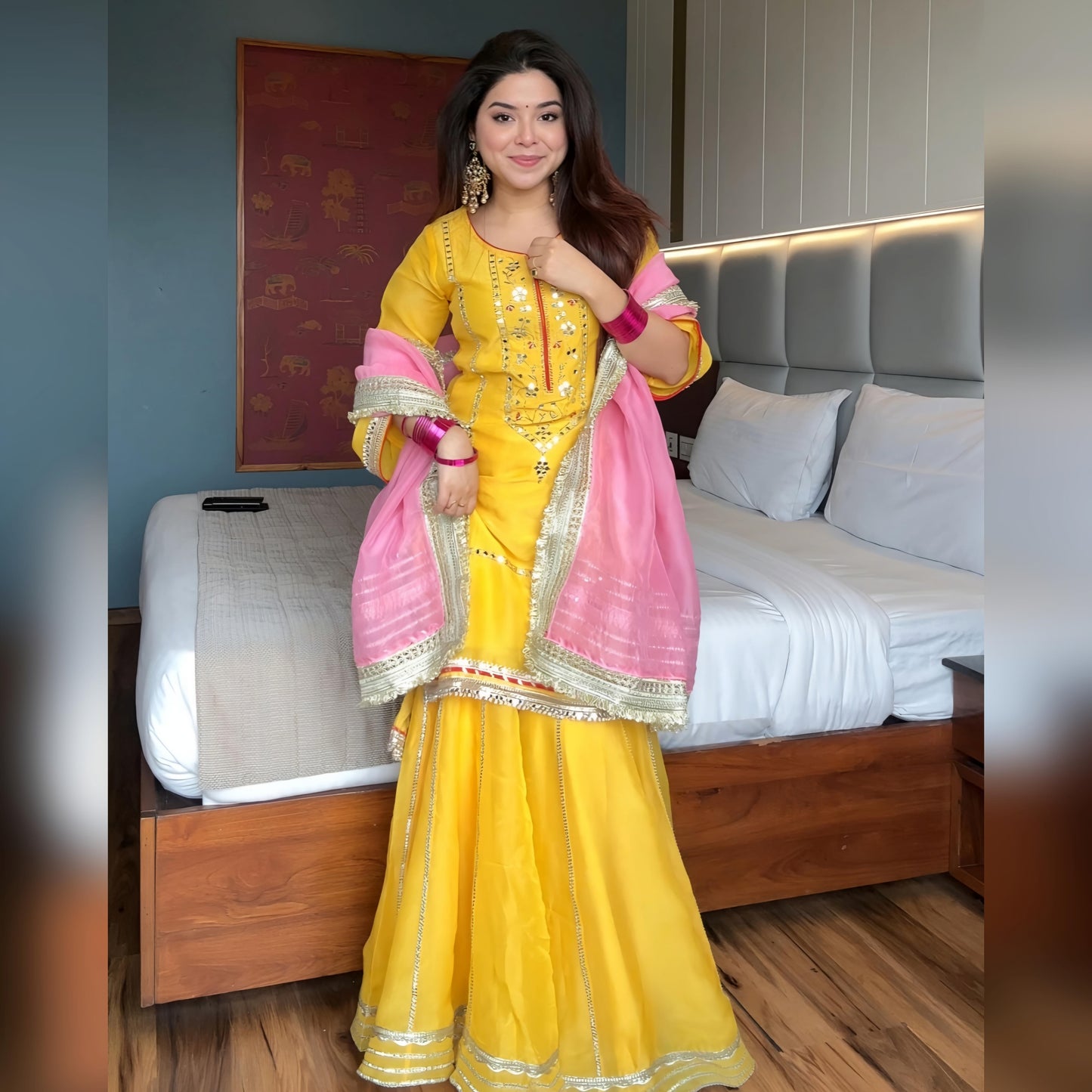 Radiant Yellow Premium Sharara Suit Set