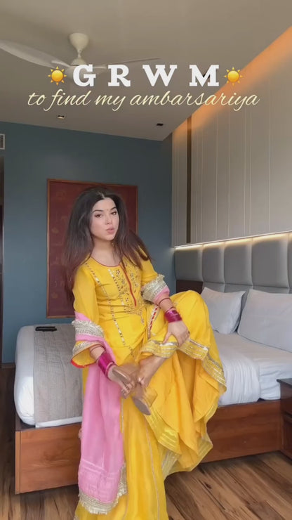 Radiant Yellow Premium Sharara Suit Set